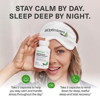 BIOptimizers Magnesium Breakthrough 500mg, 7 Forms of Magnesium 90 Capsules Glycinate, Malate, Citrate & More for Restful Sleep, Stress Resilience & Muscle Recovery
